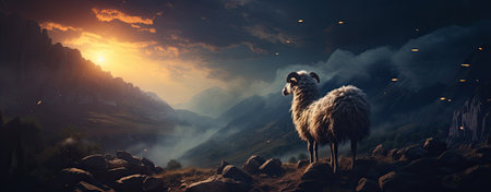 one missing ship, biblical banner backgroundの素材