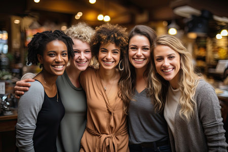 illustration of diverse women togetherの素材