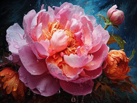 Amazing peony flower, close up shotの写真素材