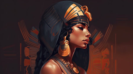 Nefertiti queen of ancient Egypt, Ai basedの素材