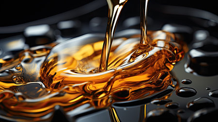 Car motor oil background, pouring liquid fuel bubble, created using ai toolの写真素材