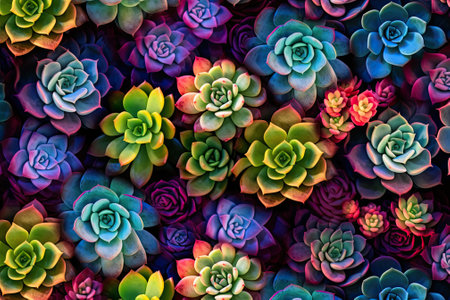 colorful succulent background, natural textureの素材