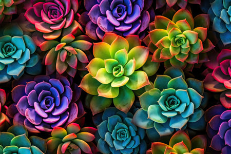 colorful succulent background, natural textureの素材