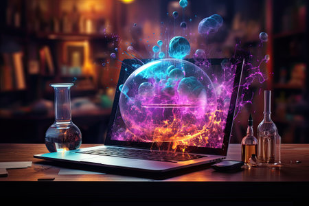 Technology and science background, modern futuristic laboratoryの素材