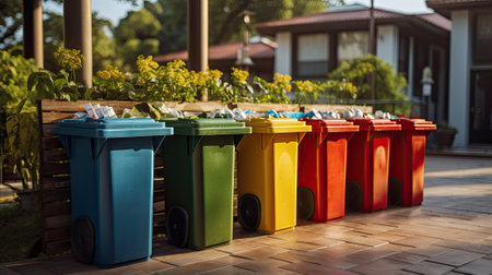 waste managment and recycling, selection of containersの素材