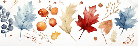 winter abstract watercolor background, web banner formatの素材