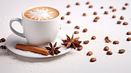 winter feeling coffee lovers, cup with coffeeの素材