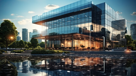 landscape of commercial building,の素材