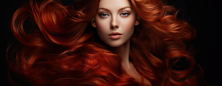 Girl with healthy red hairsの素材