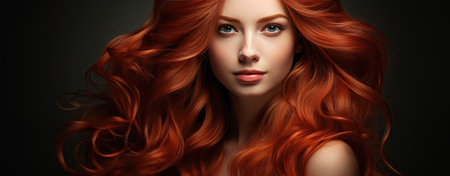 Girl with healthy red hairsの素材