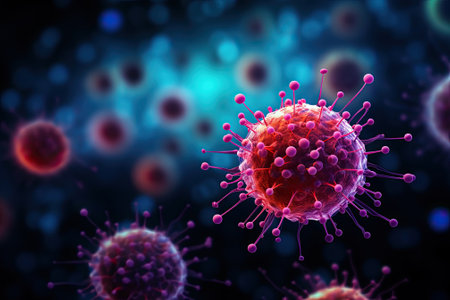 Biological mutation, microscopic virus, concept for nano technology.の素材
