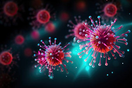 Biological mutation, microscopic virus, concept for nano technology.の素材