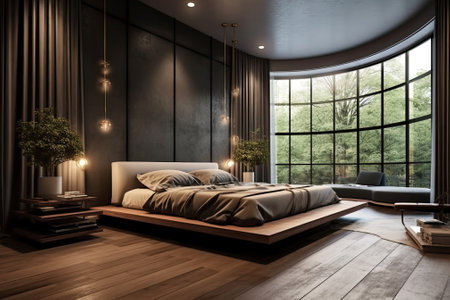 Bedroom Retreat with Elegant Hardwood Floors,の素材