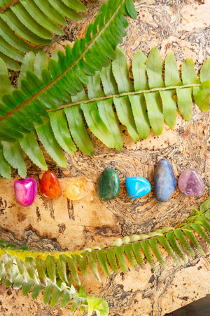 Gemstones minerals stones for chakras. Witchcraft, herbal medicine and healing, Magic healing Rock for Reiki Crystal Ritual, Witchcraft, spiritual esoteric practice.の写真素材
