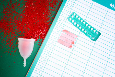 21-day oral contraceptive pills, birth control and pregnancy planning conceptの写真素材