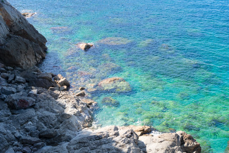 wild coast and beautiful nature of Mallorca at summerの写真素材