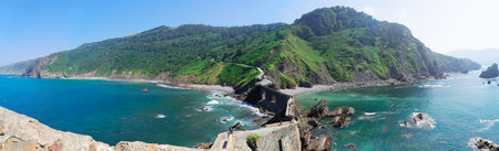 panorama of San Juan de Gaztelugatxe, Pais Vasco Spainの写真素材