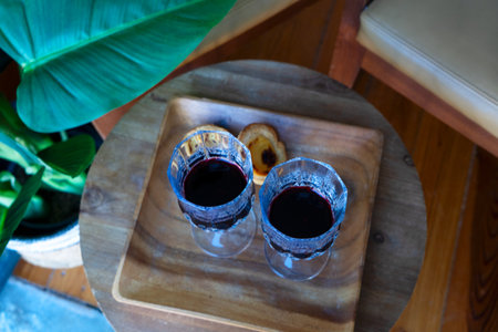Two glasses with red wine