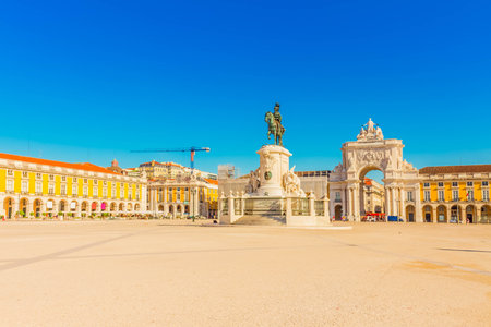 Commerce square (Praca do Comercio) in Lisbon, Portugalの写真素材