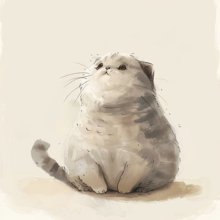 scotish fold flafy tabby cat isolated on white backgroundの素材