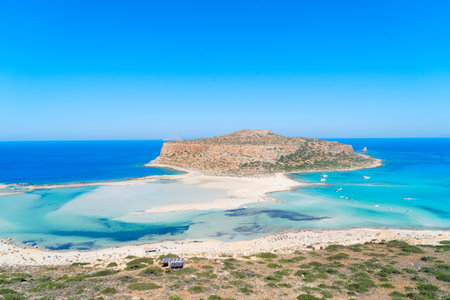 beautiful nature of Balos beach, Crete Greece, tonedの写真素材