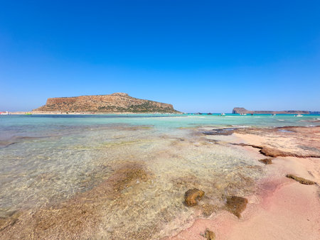 beautiful nature of Balos beach, Crete Greece, tonedの写真素材