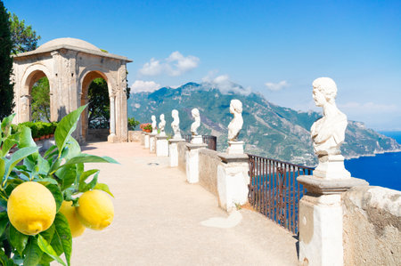 beautiful details of Ravello village, Amalfitana coast of Italy at summer
