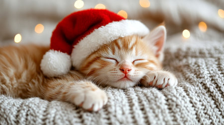 festive Christmas-themed image featuring cat, warm and cozy, capturing the spirit of the holiday seasonの素材