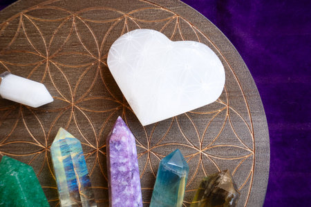 Gemstones minerals stones in the shape of obelisks. Witchcraft, herbal medicine and healing, Magic healing Rock for Reiki Crystal Ritual, Witchcraft, spiritual esoteric practice.の写真素材