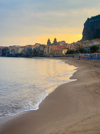 Cefalu old medieval town, Sicily Italyの写真素材