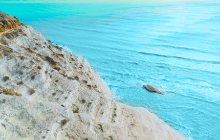 Scala dei Turchi or Stair of the Turks, Sicily Islandの写真素材