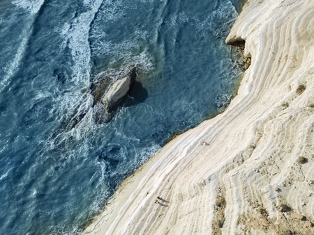 Scala dei Turchi or Stair of the Turks, Sicily Islandの写真素材