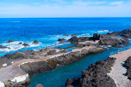view of Garachico picturesque town, Canarias islands, Spainの写真素材