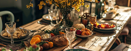 table served for Easter holiday