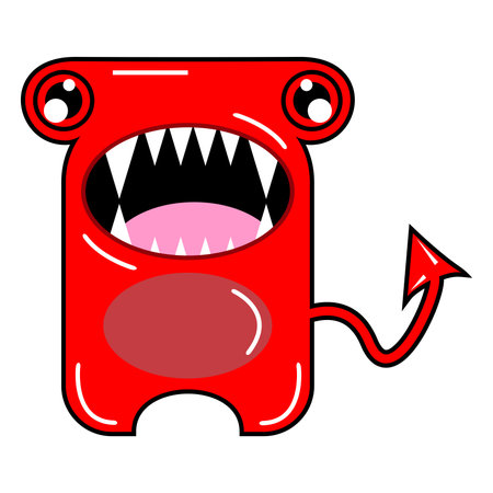Vector graphic design of cute demon monster