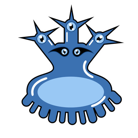 Vector graphic design of cute 
broomstick monsterのイラスト素材