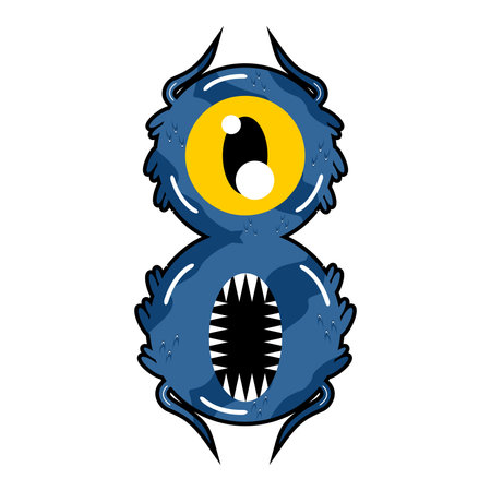 cute monster vector number eight "8"のイラスト素材