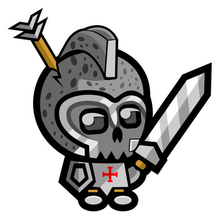 vector mascot design of army skeletonのイラスト素材