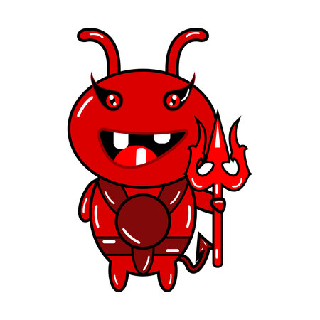 cute monster vector of ant devilのイラスト素材