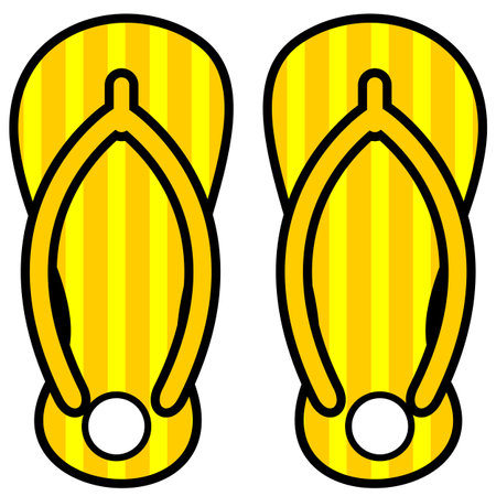 icon of a cartoon summer pair of sandalsのイラスト素材