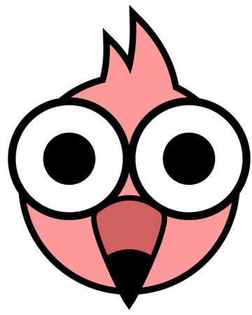 cute cartoon flamingo animal face toyのイラスト素材
