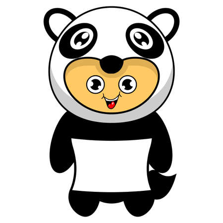 cartoon illustration of panda animal mascot costume characterのイラスト素材
