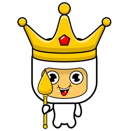 king marshmallow mascot cartoon snack design graphic illustrationのイラスト素材