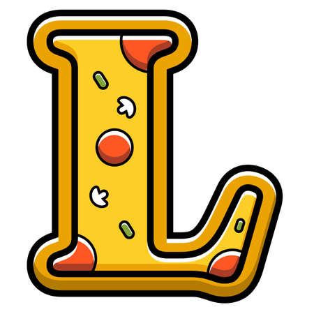 vector letter T. pizza fast foodのイラスト素材