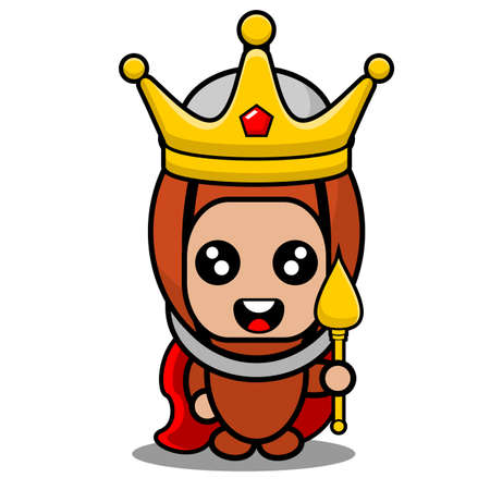 doodle pepper grinder mascot costume character cartoon vector wearing crown and holding king scepterのイラスト素材