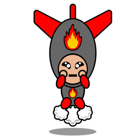 cartoon doodle vector cute character nuclear bomb fart mascot costumeのイラスト素材