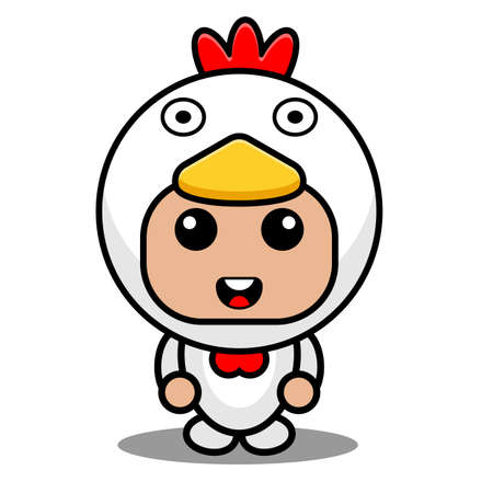 cute farm animal mascot costume cartoon character vector illustrationのイラスト素材