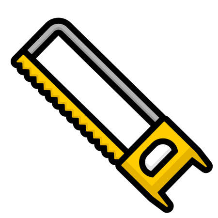 vector cartoon building and construction hacksaw architectural tool industryのイラスト素材