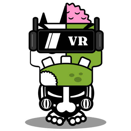 cartoon character costume vector illustration
zombie bone mascot playing virtual realityのイラスト素材