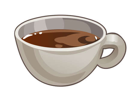 Vector cartoon cup of coffee isolated on whiteのイラスト素材